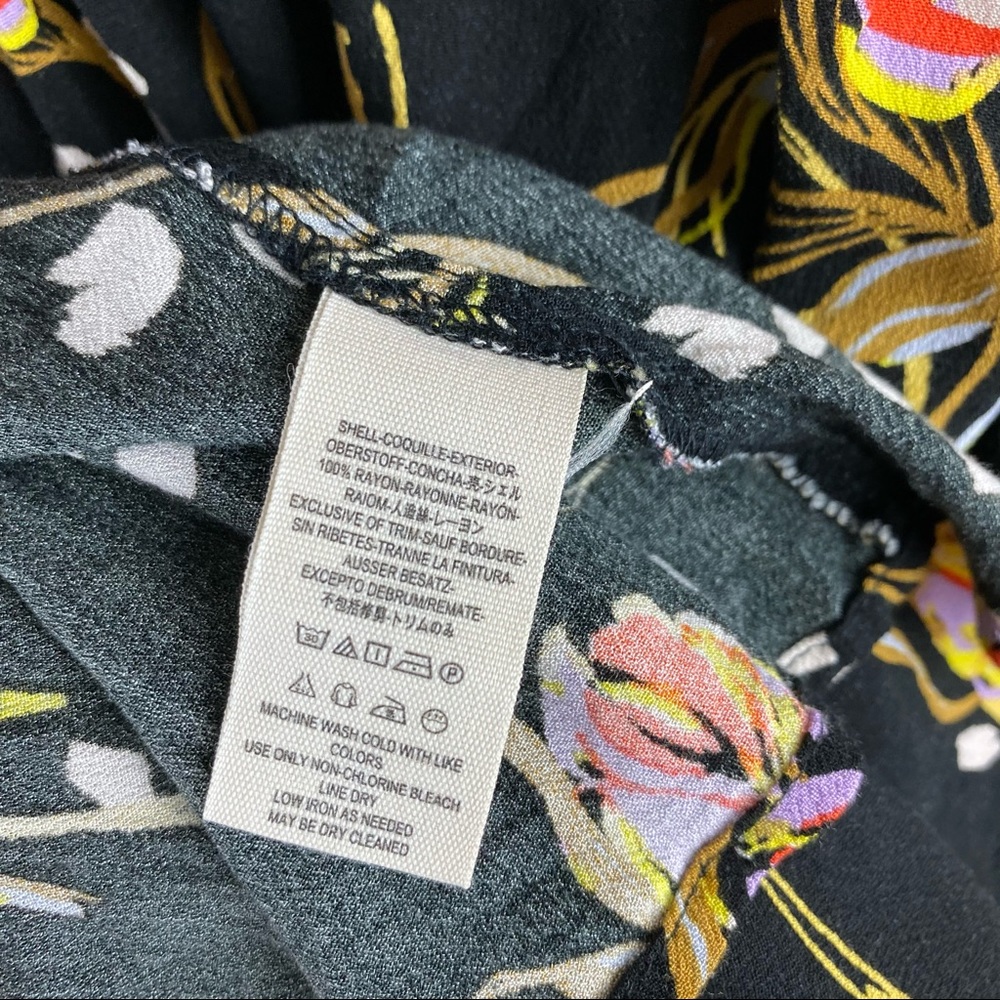 Free People Bella Floral Print Tunic Black Onyx L - Picture 8 of 10